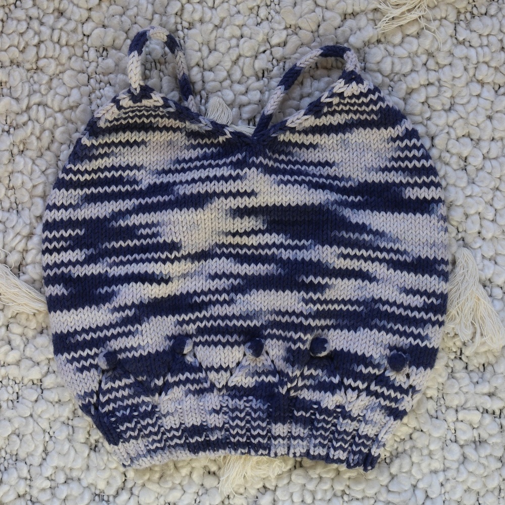 Misha And Puff Navy and Cream Kids Tank Top
